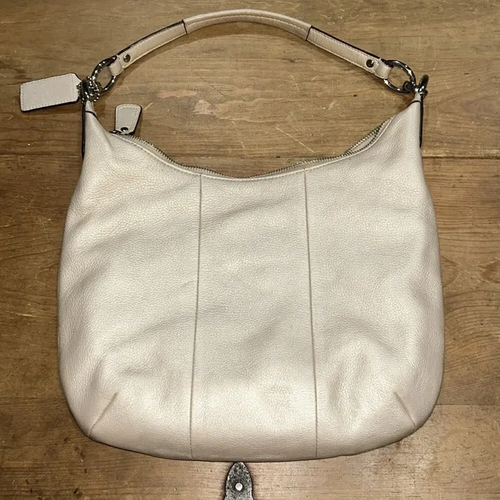 COACH Kristin Leather Shoulder Bag Champagne/Light Pink